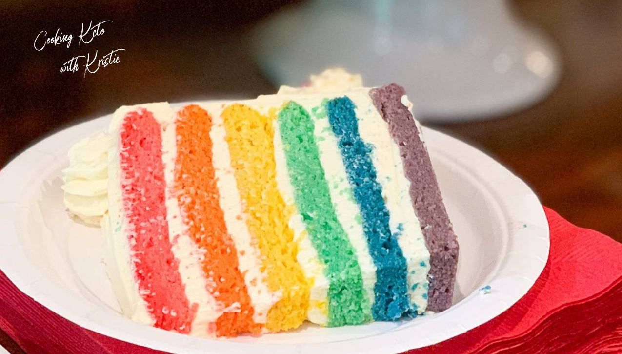 Rainbow Cake with Italian Meringue Buttercream